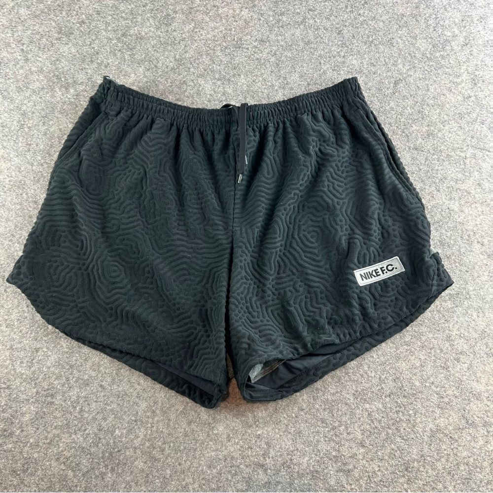 Nike F.C. Adult Unisex Soccer Knit Shorts Zip Pockets Black CK7862 010 Sz Large